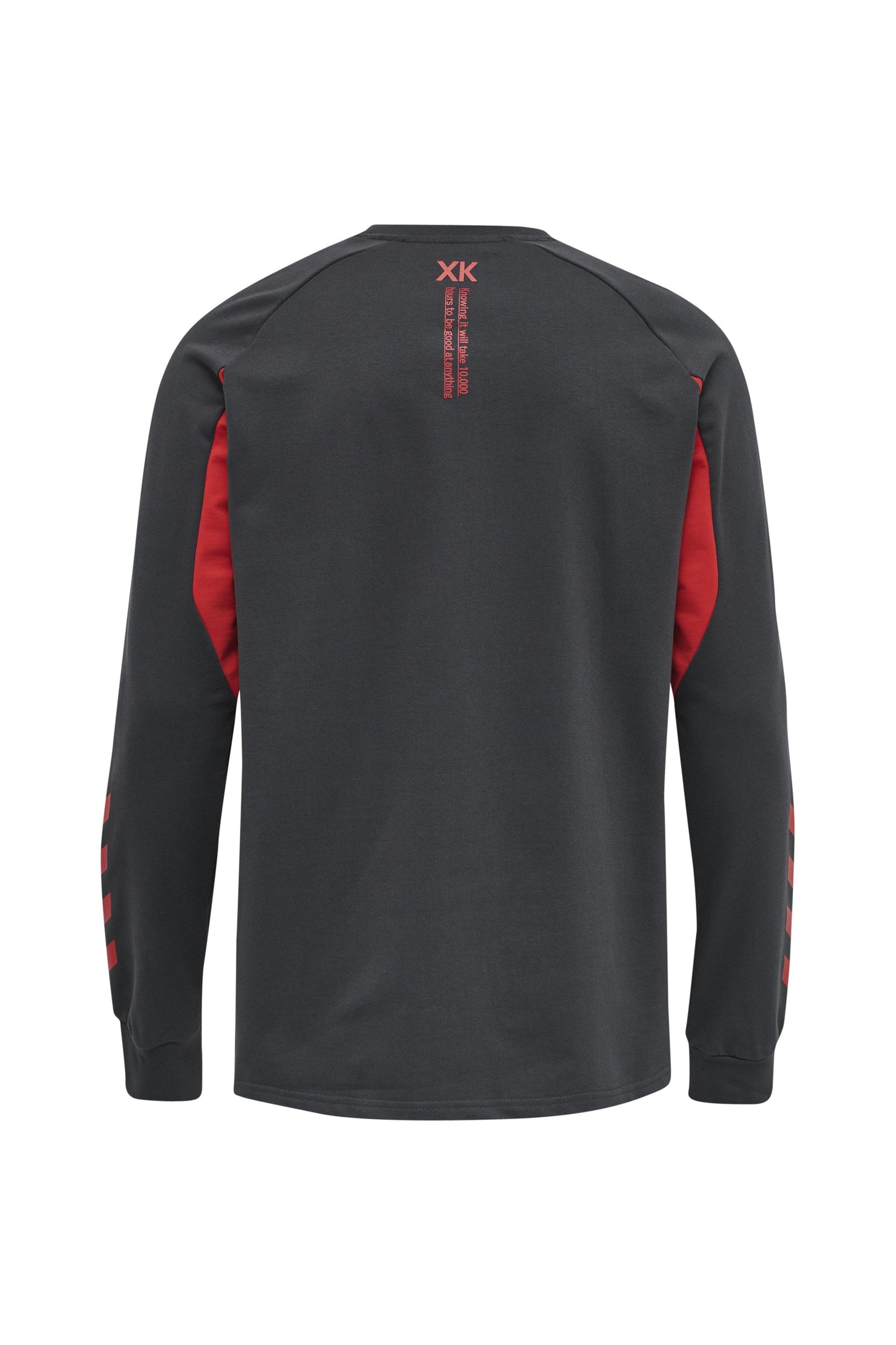 HUMMEL - Hmlaction Cotton Sweatshirt - Ebony/flame Scarlet