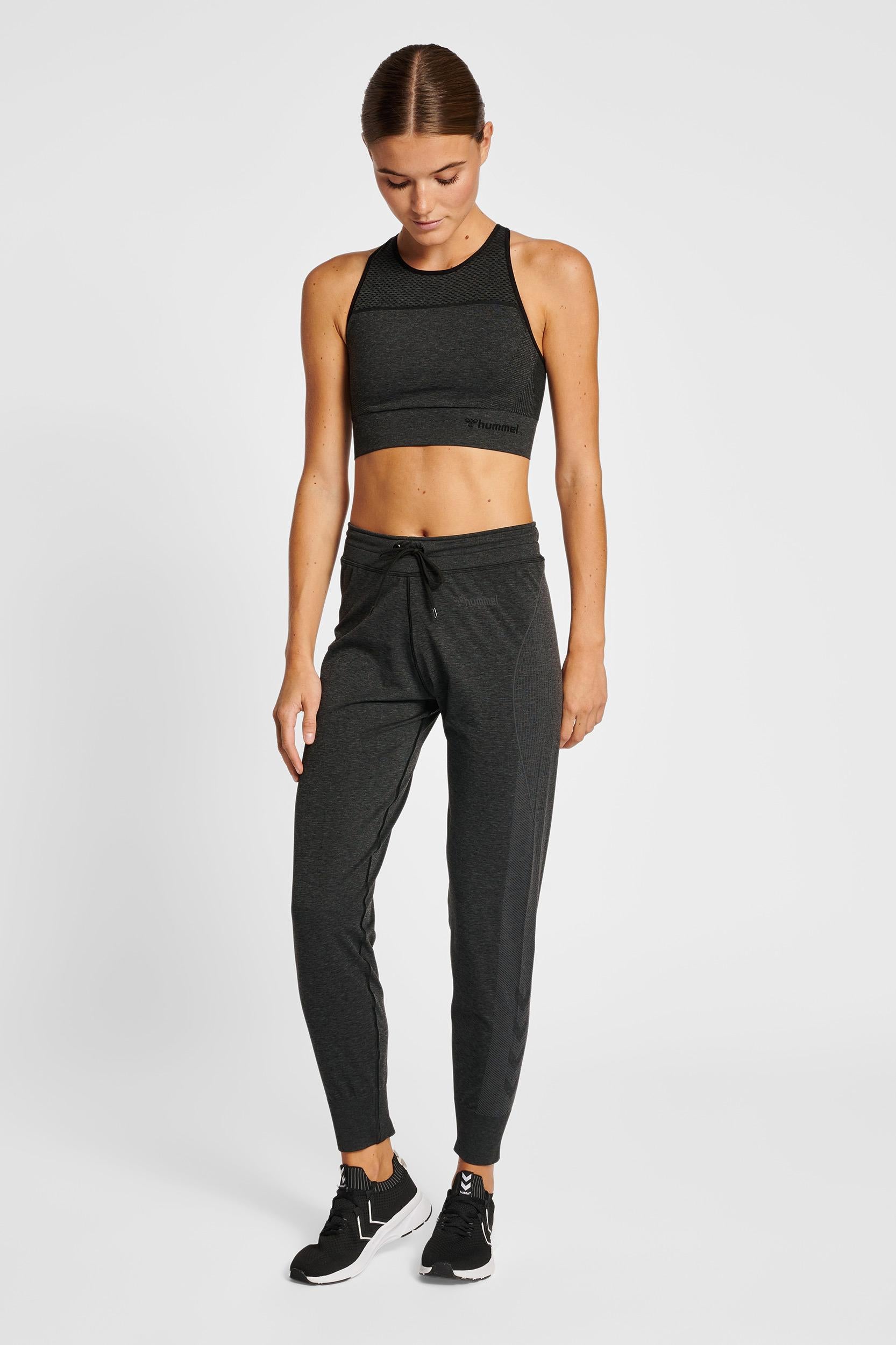 HUMMEL - Hmlmt Hana Seamless Tapered Pants - Black Melange