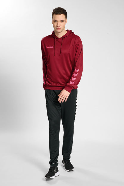 HUMMEL - Hmlpromo Poly Hoodie - Biking Red/raspberry Sorbet