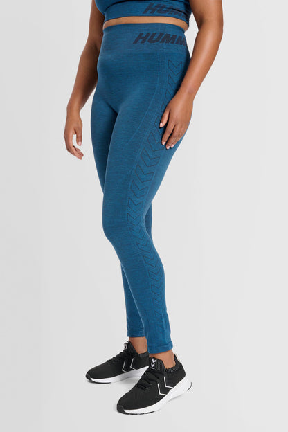 HUMMEL - Hmlte Curve Seamless Mw Tights - Insignia Blue Melange