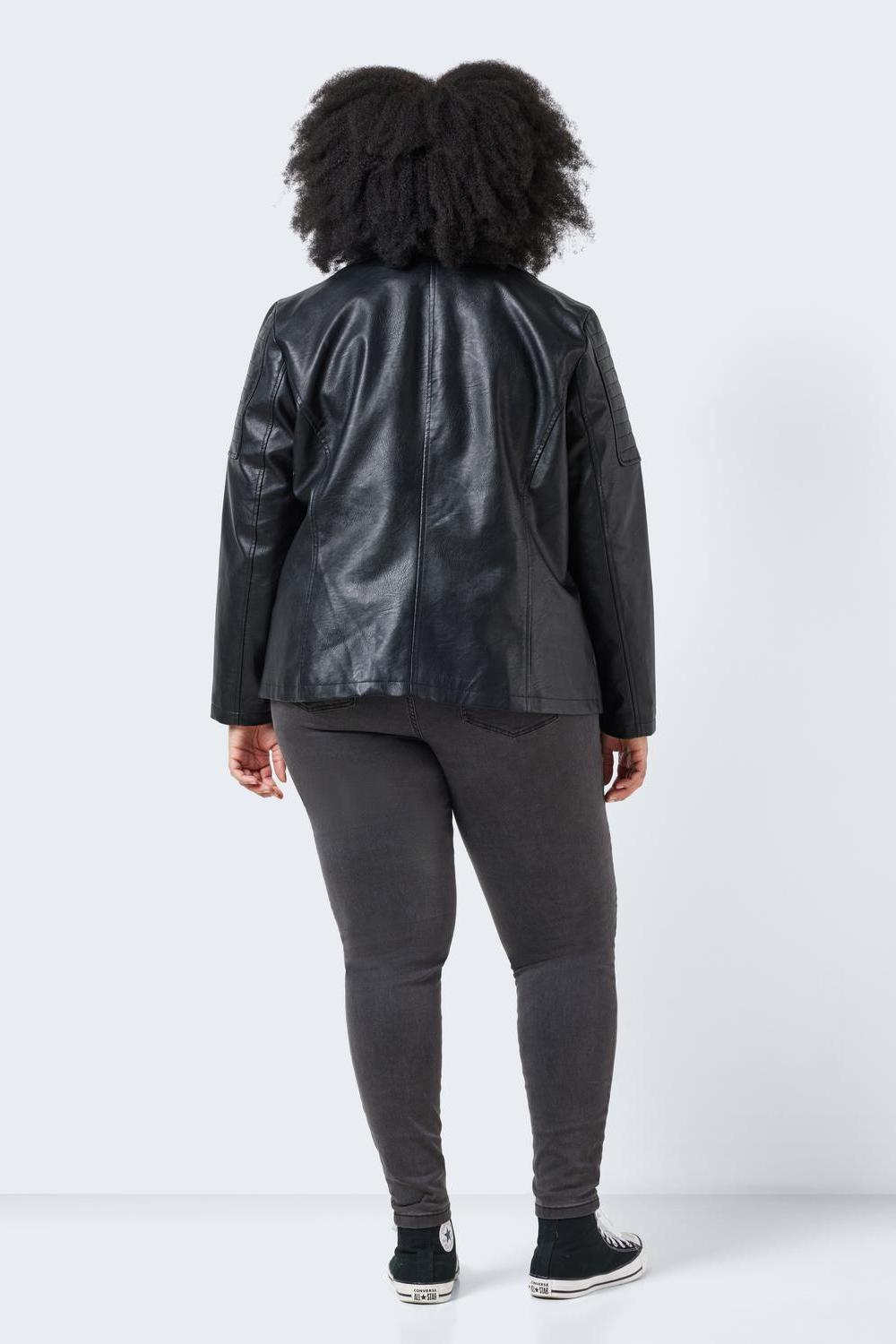 NOISY MAY - Rubina/rebel L/s Pu Jacket Curve - Black